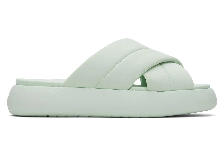 TOMS Women's Mint Mallow Cross-Over Slides