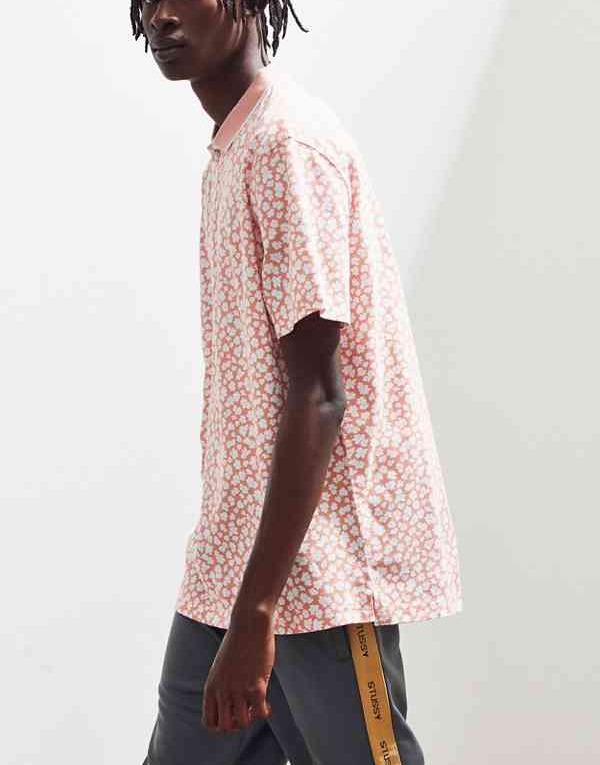 UO Pique Peach Polo Shirt - Image 5