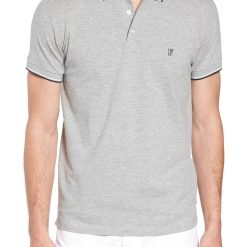 Alternative view of French Connection Cotton Grey Melange Polo Shirt