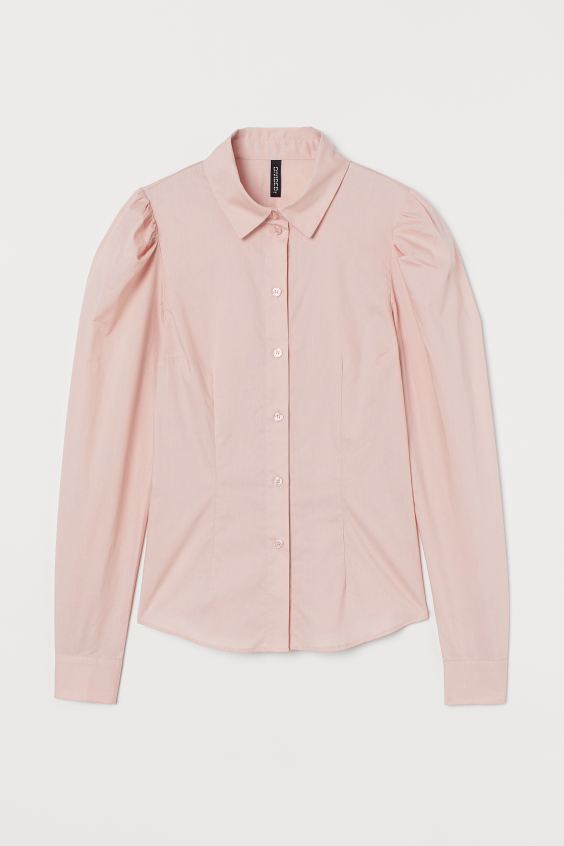 H&M Pink Puff-sleeved Shirt