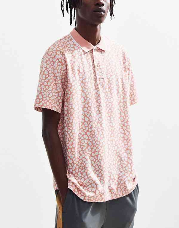 UO Pique Peach Polo Shirt - Image 2