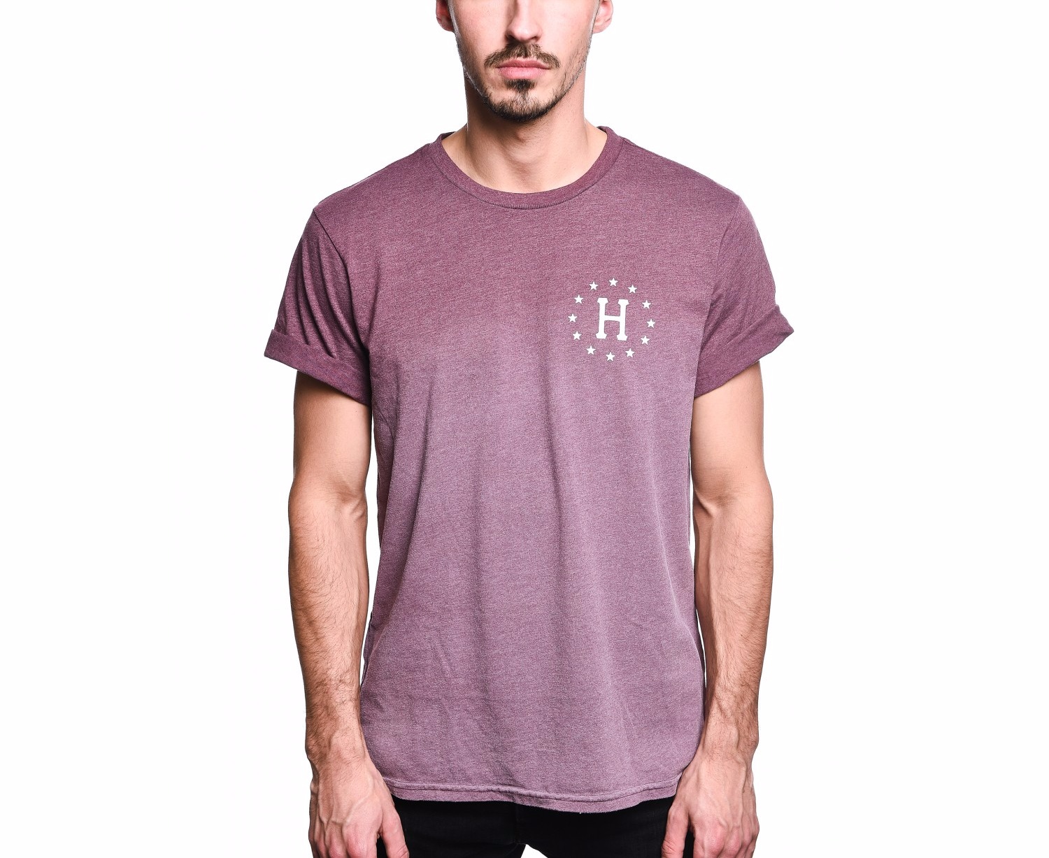 HUF // 12 Galaxies Dipped Heather Wine Tee