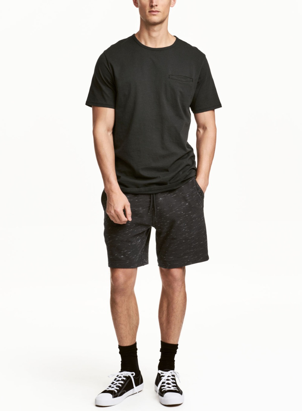 H&M Black Melange Sweatshorts