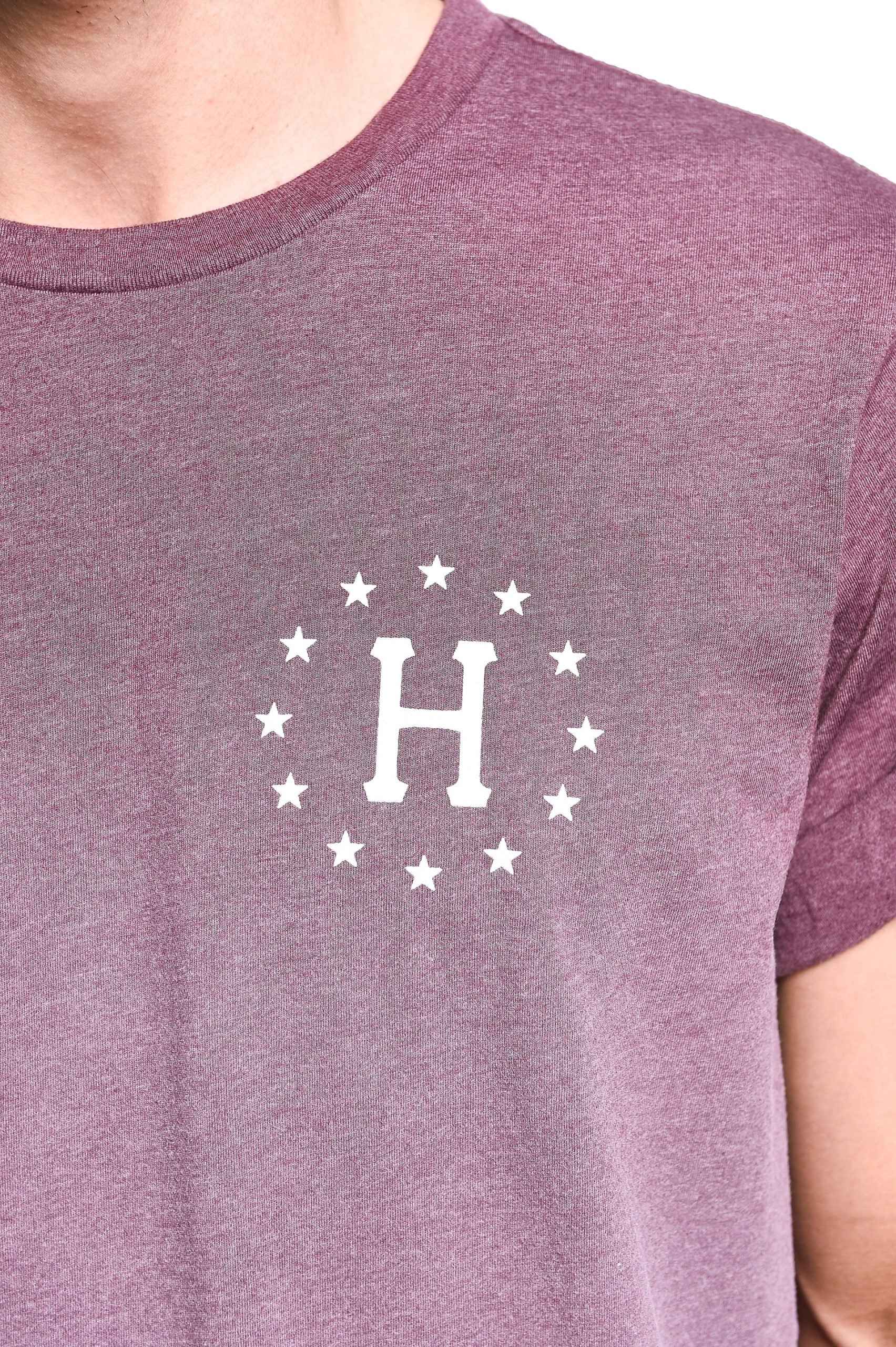 HUF // 12 Galaxies Dipped Heather Wine Tee - Image 3