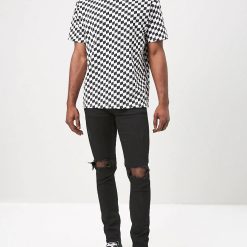 Alternative view of FOREVER21 Men's Checkered Crew Neck Tee