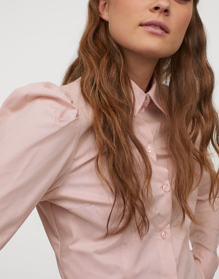 H&M Pink Puff-sleeved Shirt - Image 2