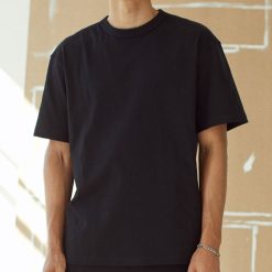 H&M Men's Black Oversized Cotton T-shirt