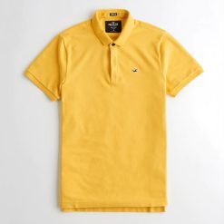Alternative view of Hollister Stretch Shrunken Collar Polo Yellow