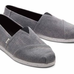 Alternative view of TOMS Men's Black Distressed Twill Slip-ons