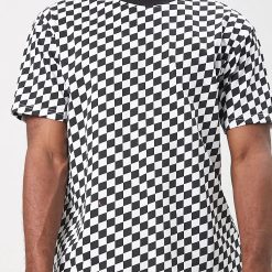FOREVER21 Men's Checkered Crew Neck Tee