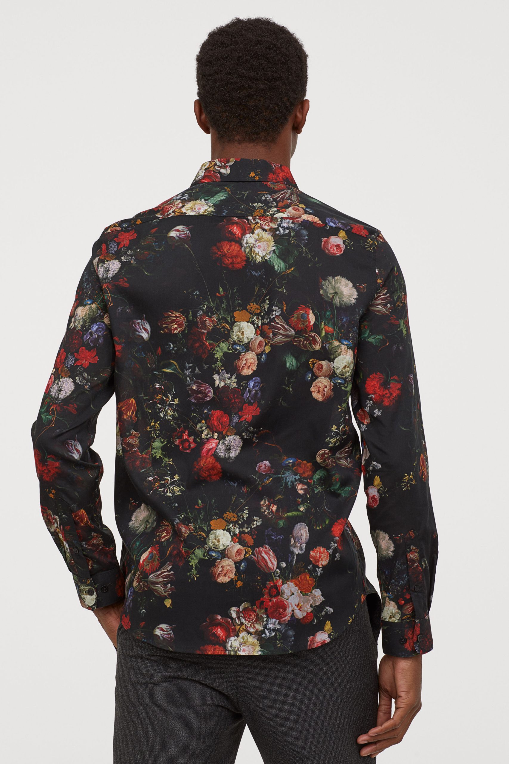 H&M Men's Black Floral Patterned Shirt - Image 3